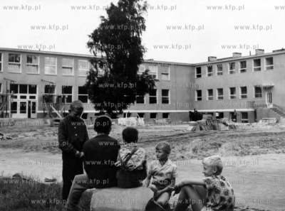 Budowa nowej szkoly w Stogach Wielkich w Gdansku. 08.1965...