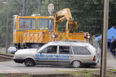 Na strzezonym przejezdzie kolejowym przy ul. Puckiej...