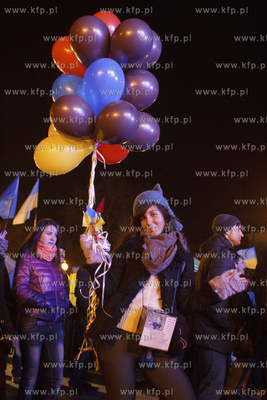 Lwow. Ukraina. Pokojowe demonstracje antyrzadowe na...