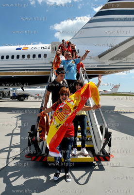 Gdansk, Rebiechowo/ Hiszpanscy kibice przylecieli samolotem...