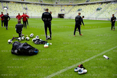 Gdansk. Stadion PGE Arena. Pierwszy oficjalny trening...