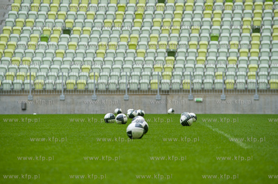 Gdansk. Stadion PGE Arena. Pierwszy oficjalny trening...