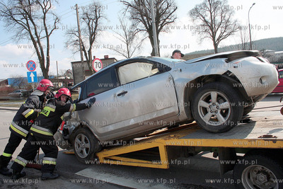 Wejherowo. Groznie wygladajacy wypadek drogowy na drodze...