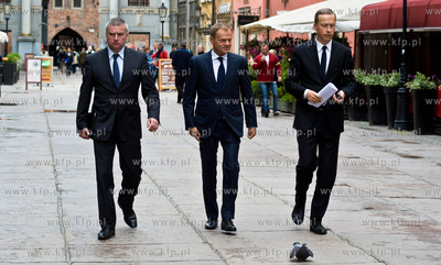 Gdansk. Ulica Dluga. Wizyta premiera Norwegii Jensa...