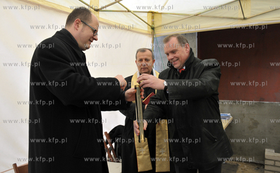 Uroczystosc wmurowania kamienia wegielnego pod budowe...