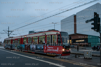 Gdańsk Śródmieście. Nz.Tramwaj Dortmund oklejony...