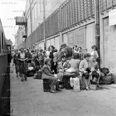 Pasażerowie powracający z rejsu w oczekiwaniu na...