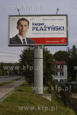 Gdańsk, Morena. Billboard wyborczy Kacpra Płażyńskiego,...