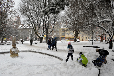 Gdansk zima. Park Swietopelka na ul. Szerokiej. 21.01.2016...