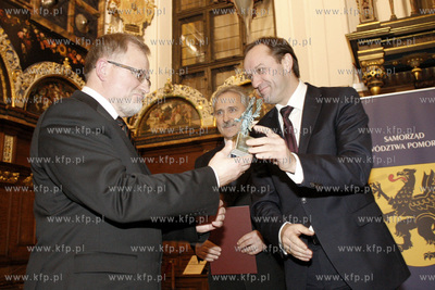 Gdansk. Dwor Artusa. Pozegnanie Andrzeja Golygi - prezesa...