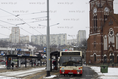 Pętla tramwajowa i autobusowa Gdańsku Siedlcach.
14.02.2017
fot....