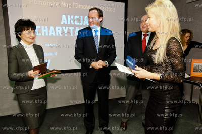 Gdansk. Centrum prasowe AmberExpo. Uroczystosc  przekazania...