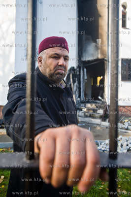 Gdansk. Meczet przy ul. Abrahama, pod drzwiami ktorego...