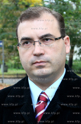 Sopot. Posel PiS Andrzej Jaworski udziela wywiadu TV...