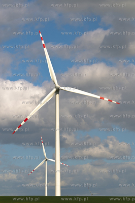 Farma wiatrowa w Pelplinie, skladajaca sie z 24 elektrowni...