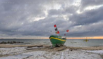 Gdynia. Kuter rybacki w  Orlowie. 06.01.2016 fot. Fot.Jan...