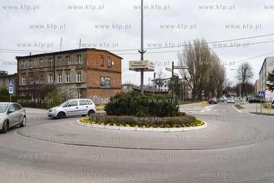 Puck, wieś na kaszubach. Rondo im. Macieja Płażyńskiego.11.04.2019...