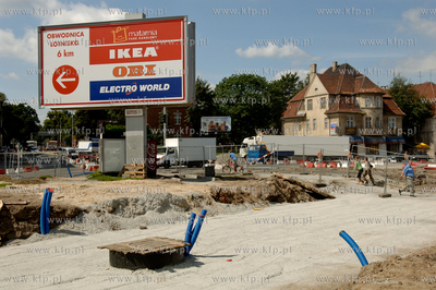 Gdansk Wrzeszcz. Prace przy przebudowie skrzyzowania...