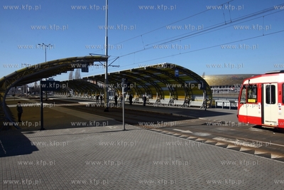 Przystanek tramwajowy w Gdańsku Letnicy. 17.02.2015...