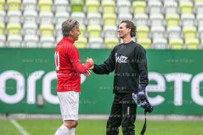 Stadion Gdańsk. Mecz towarzyski drużyn piłkarskich...