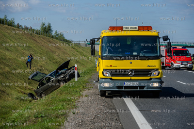 Droga krajowa nr 22 przed Czluchowem. Wypadek auta...