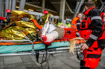 Stadion Energa Gdańsk. Ćwiczenia służb ratowniczych...