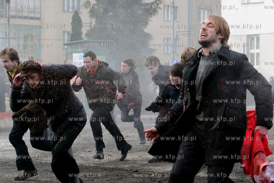 Plan zdjeciowy filmu o masakrze robotnikow na Wybrzezu...