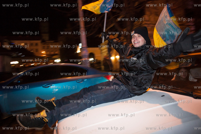 Lwow, Ukraina NZ Demonstracje antyrzadowe na placu...