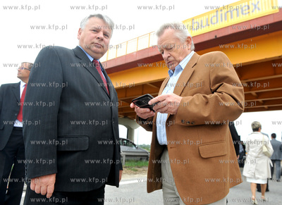 Gdansk.  Obwodnica Trojmiasta. Wmurowania kamienia...