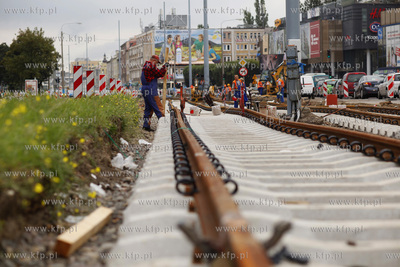 Gdansk Wrzeszcz. Remont torowiska na ul Grunwaldzkiej.28.07.2011fot....