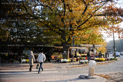 Gdansk. Cmentarz Srebrzysko. Stragany ze zniczami i...
