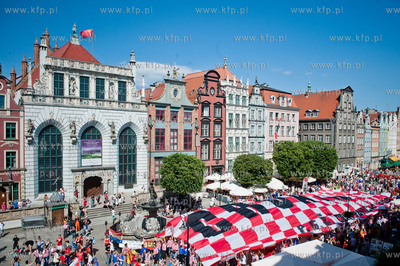 Gdansk. Dlugi Targ. Chorwaccy kibice przed meczem Mistrzostw...