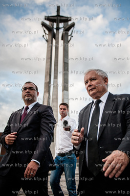 Gdansk. Plac Solidarnosci. Raroslaw Kaczynski prezes...