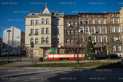 Gdańsk, Dolne Miasto, ul. Wróbla. Nz. Zabytkowy tramwaj...