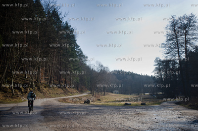 Gdansk. Oliwa, Trojmiejski Park Krajobrazowy. Asfaltowa...