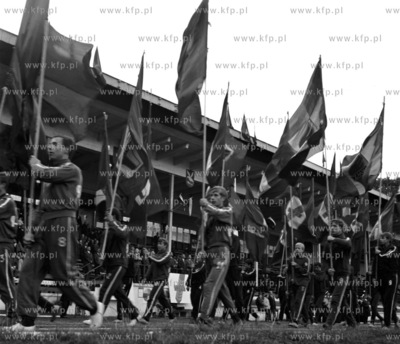 Stadion Lechii Gdansk na ul. Traugutta w Gdansku. Defilada...