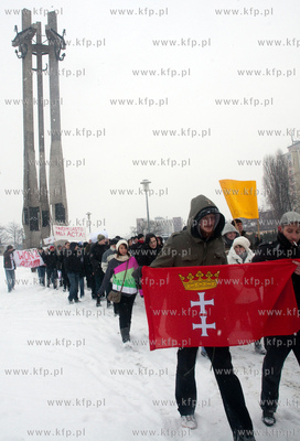 Protest przeciwko ratyfikowaniu umowy ACTA w Gdansku....