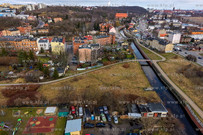 Panorama Gdańska. Widok na Kanał Raduni i Trakt Św....