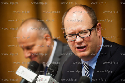 Gdansk. Hotel Radisson Blu. Uroczysta konferencja prasowa,...