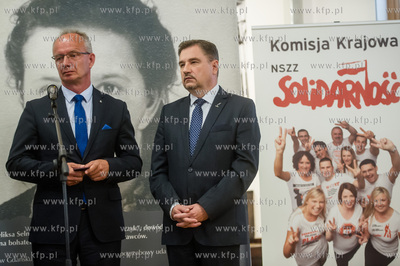 Gdańsk. Historyczna sala BHP. Konferencja prasowa...