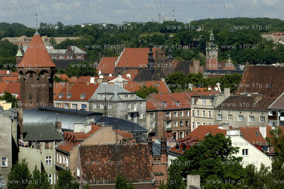 Gdansk.Widok z wiezy kosciola sw. Jana na skrzyzowanie...