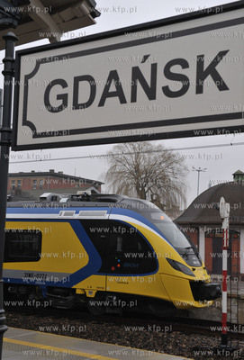 Gdansk, Dworzec Glowny PKP. Inauguracyjny, pierwszy...