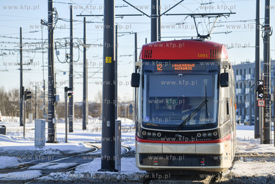 Tramwaj pesa jazz duo na pętli Ujeścisko. 14.02.2021...