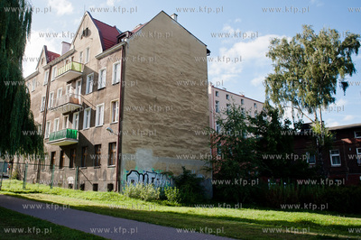 Gdansk. Wrzeszcz. Kamienica przy ulicy Tadeusza Wyspianskiego....