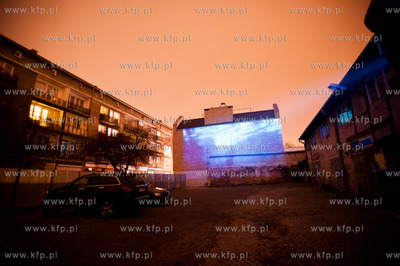 Gdansk. Sciana budynku przy ul. Czopowej. Festiwal...