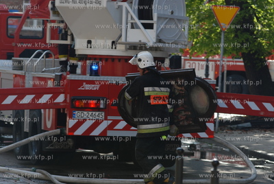 Pozar zabytkowego kosciola sw Katarzyny w Gdansku....