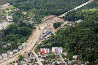 Gdynia z lotu ptaka. Nz. Budowa ostatniego etapu Estakady...