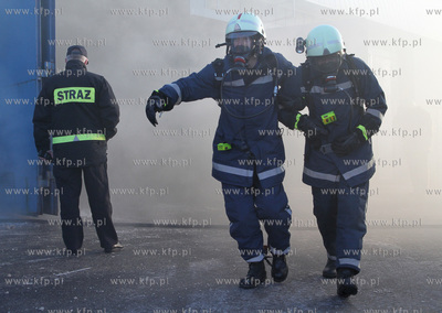 Gdansk. Rebiechowo. Cwiczenia - symulacja pozaru w...