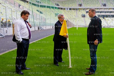 Gdansk. Stadion PGE Arena Gdansk. Wizytacja Sejmowej...