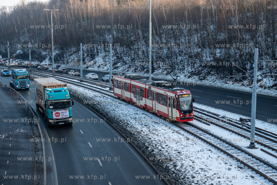 Aleja Armii Krajowej w Gdańsku. Protest przewoźniów...
